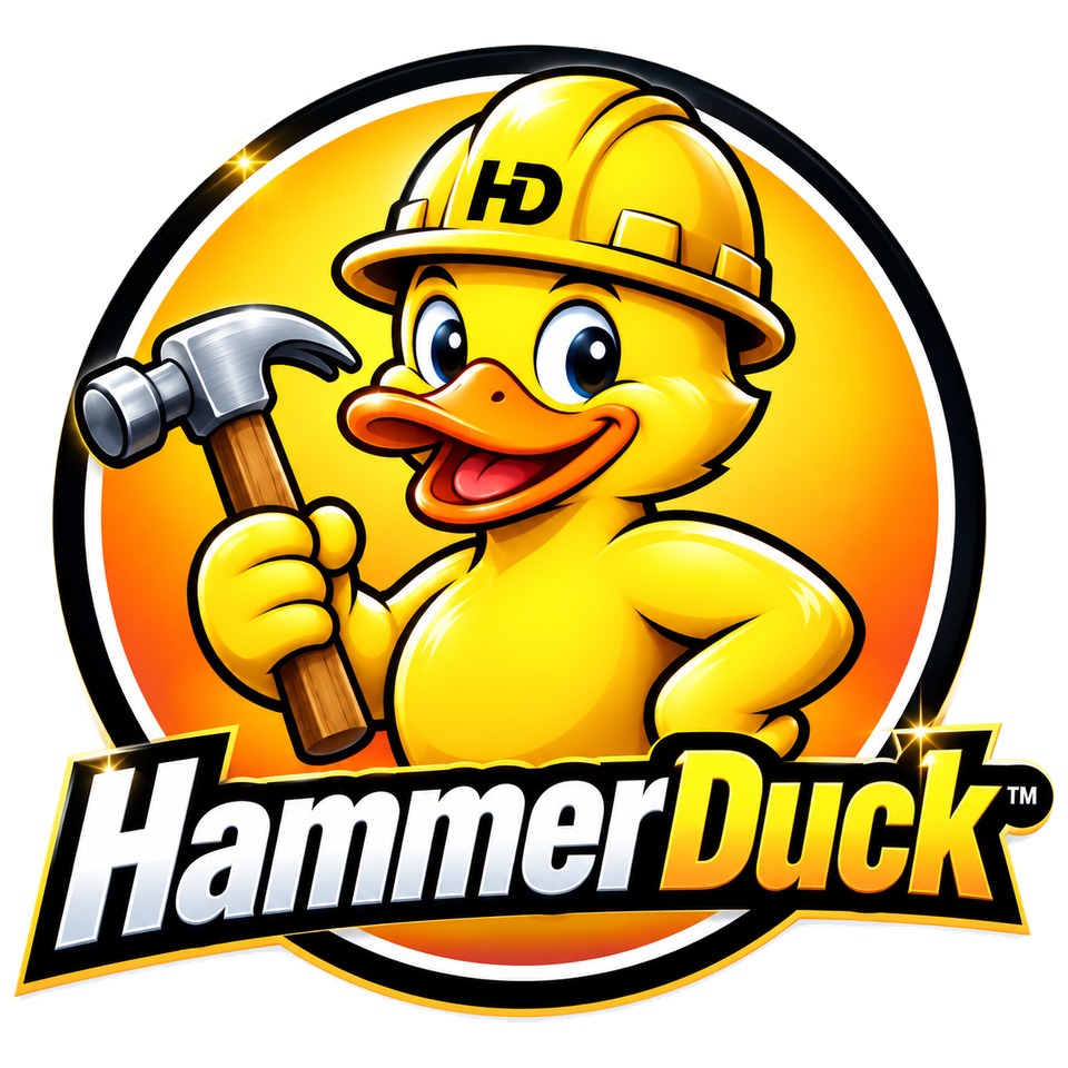 The HammerDuck logo: a duck in a hard hat holding a hammer.